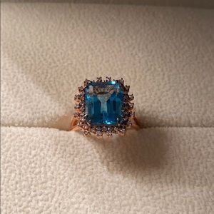Suzanne Kalamazoo Blue Topaz Diamond Ring